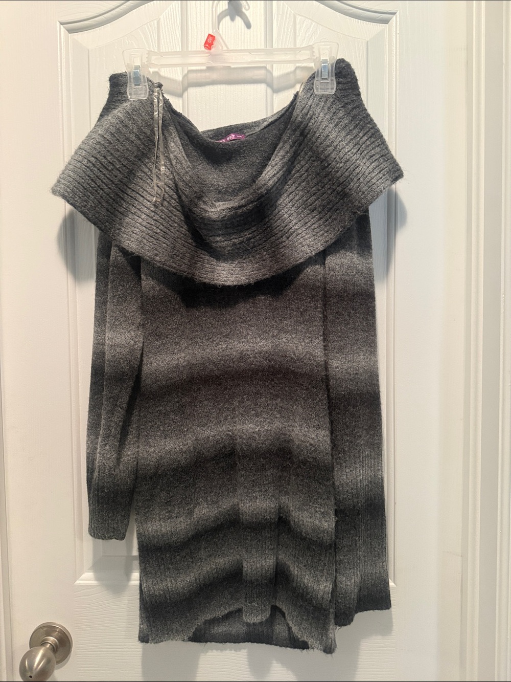 Smart Set Gray Ombre Off-Shoulder Midi Sweater Dress